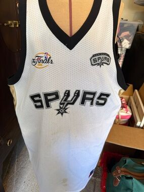 Majestic San Antonio Spurs White Black Finals Patch Jersey